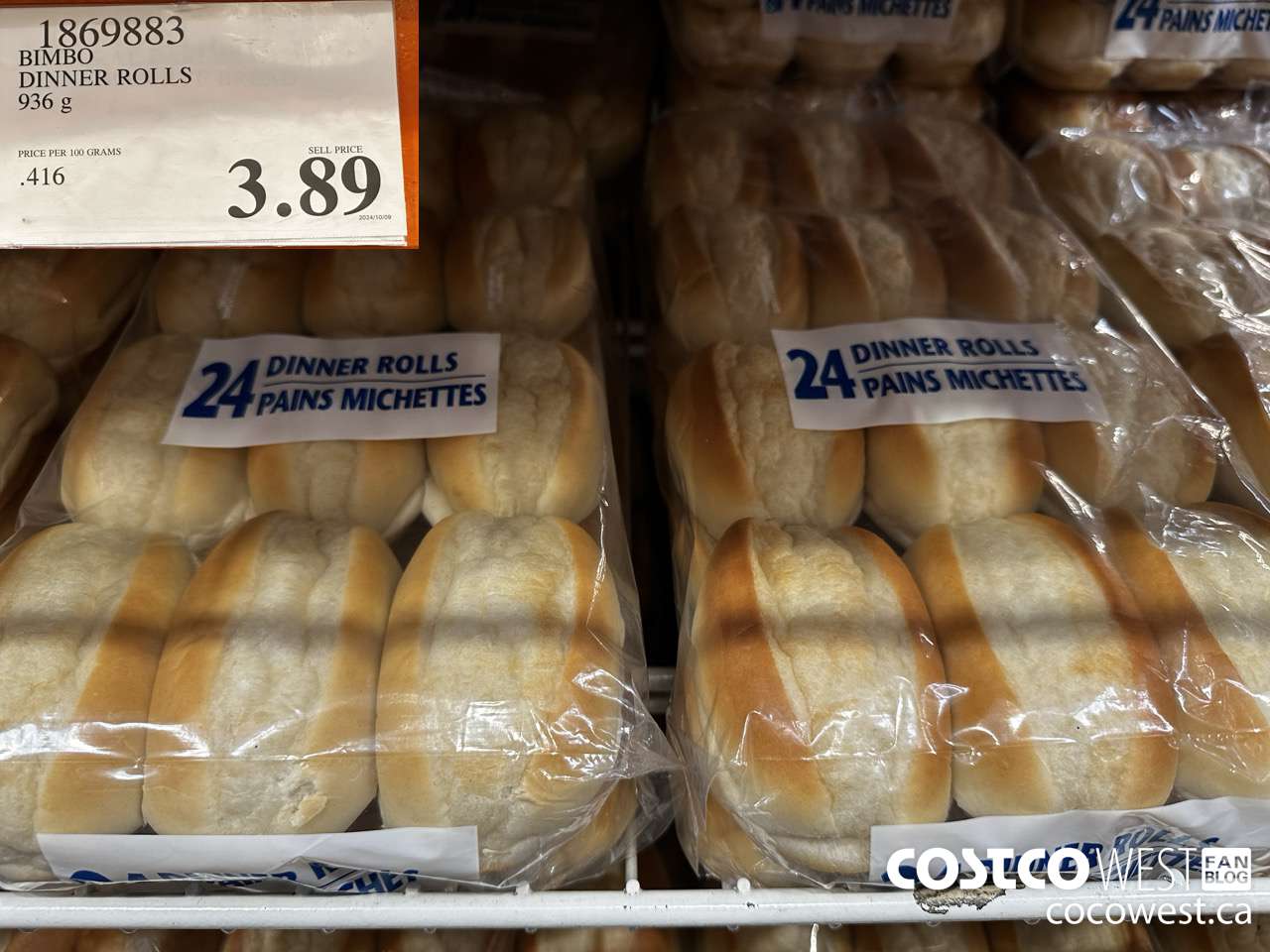 1869883 BIMBO DINNER ROLLS 936G $3.89