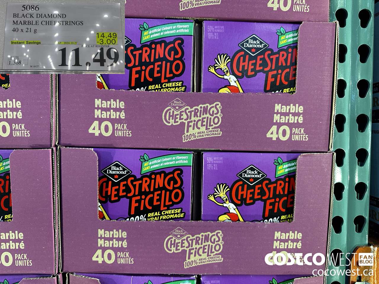 5086 BLACK DIAMOND MARBLE CHEESESTRINGS 40 x 21 g ($3.00 INSTANT SAVINGS EXPIRES ON 2024-10-27) $11.49