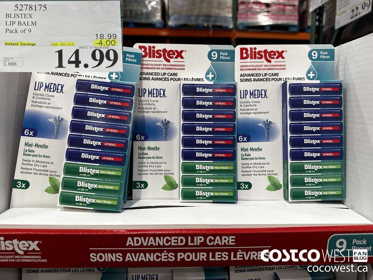 5278175 BLISTEX LIP BALM PACK OF 9 ($4.00 INSTANT SAVINGS EXPIRES ON 2024-10-27) $14.99