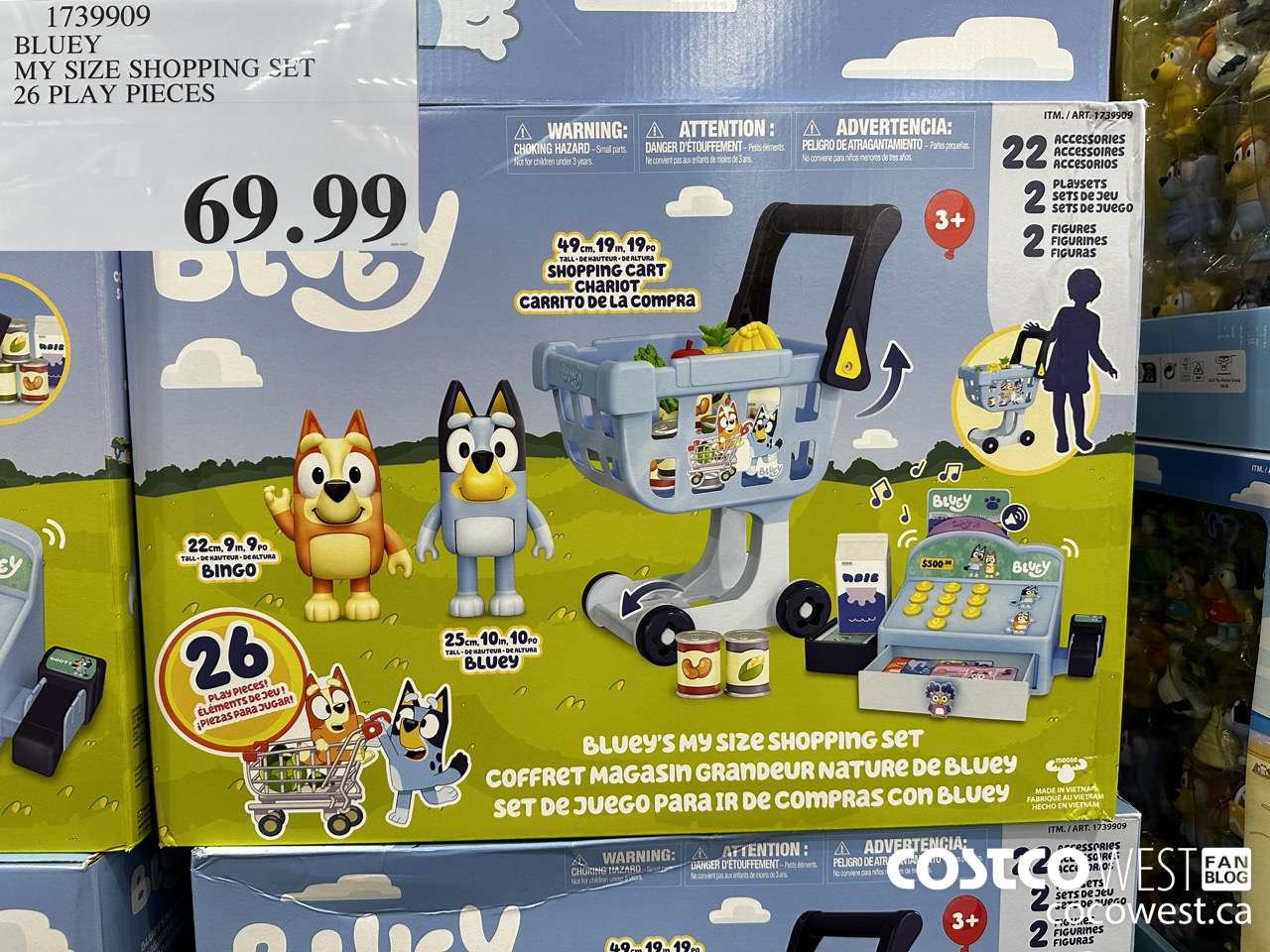 1739909 BLUEY MY SIZE SHOPPING SET 26 PLAY PIECES $69.99