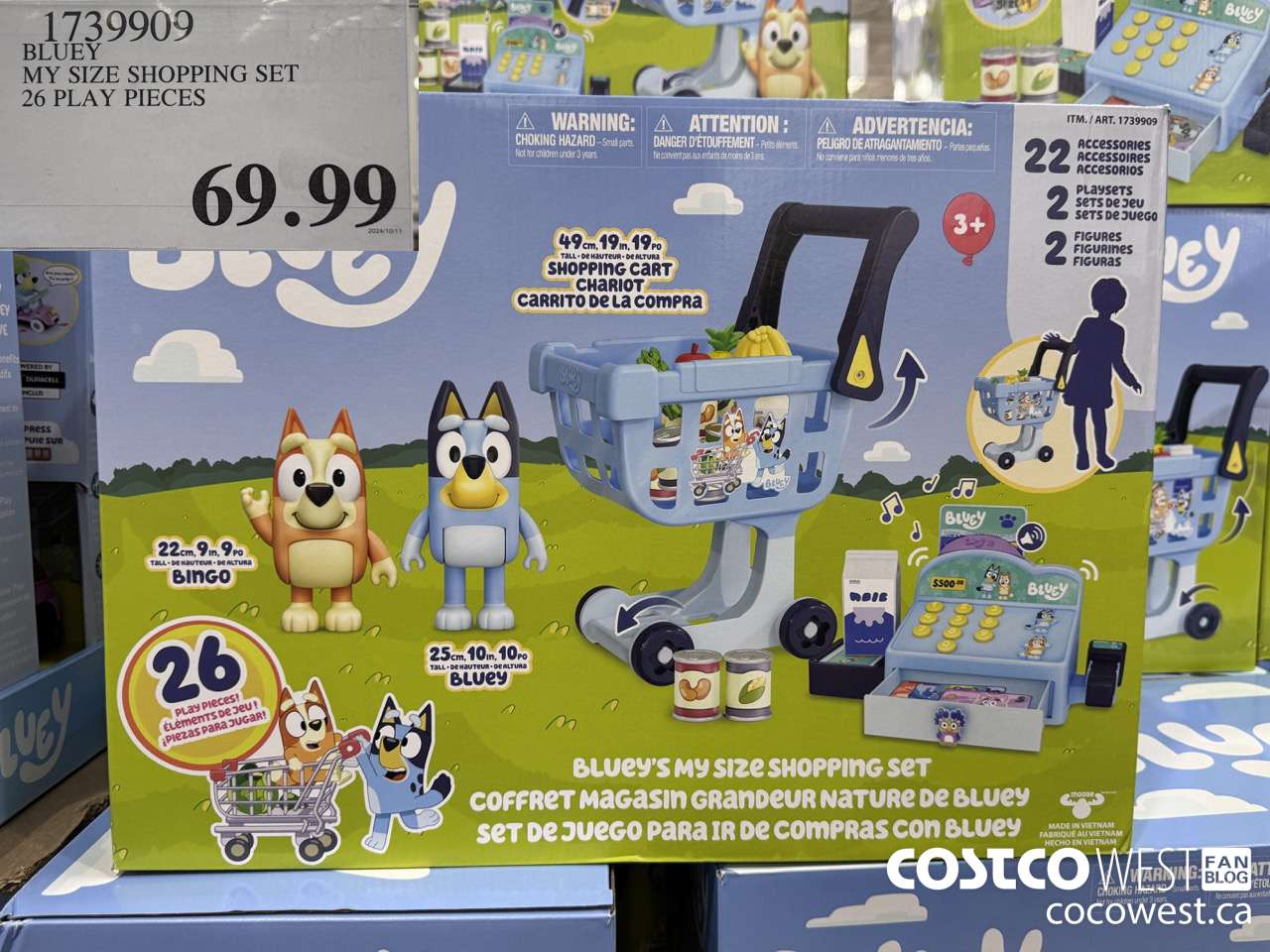 1739909 BLUEY MY SIZE SHOPPING SET 26 PLAY PIECES $69.99