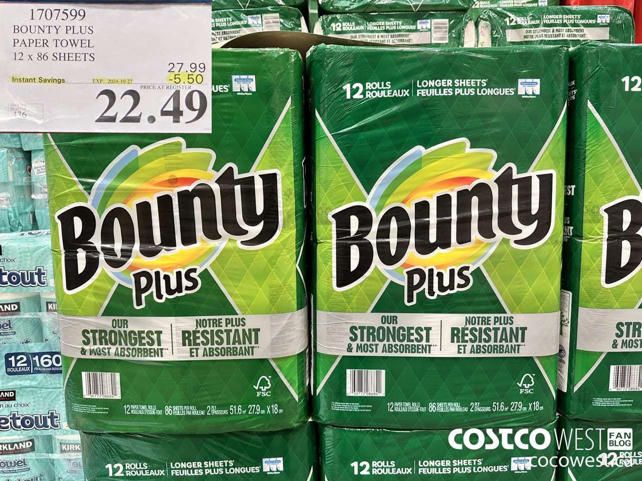 1707599 BOUNTY PLUS PAPER TOWEL 12 X 86 SHEETS ($5.50 INSTANT SAVINGS EXPIRES ON 2024-10-27) $22.49