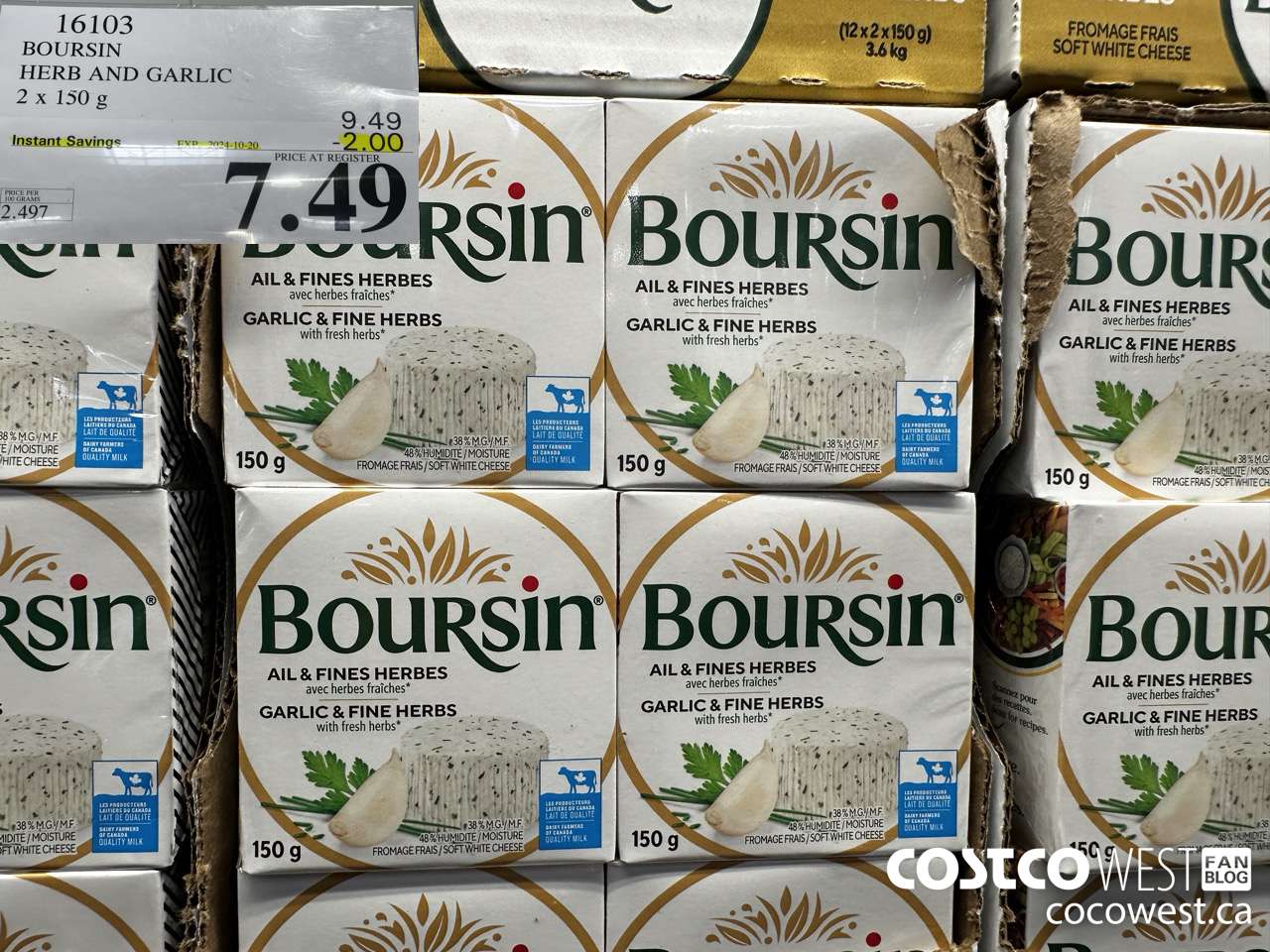 16103 BOURSIN HERB AND GARLIC 2 x 150 g ($2.00 INSTANT SAVINGS EXPIRES ON 2024-10-20) $7.49