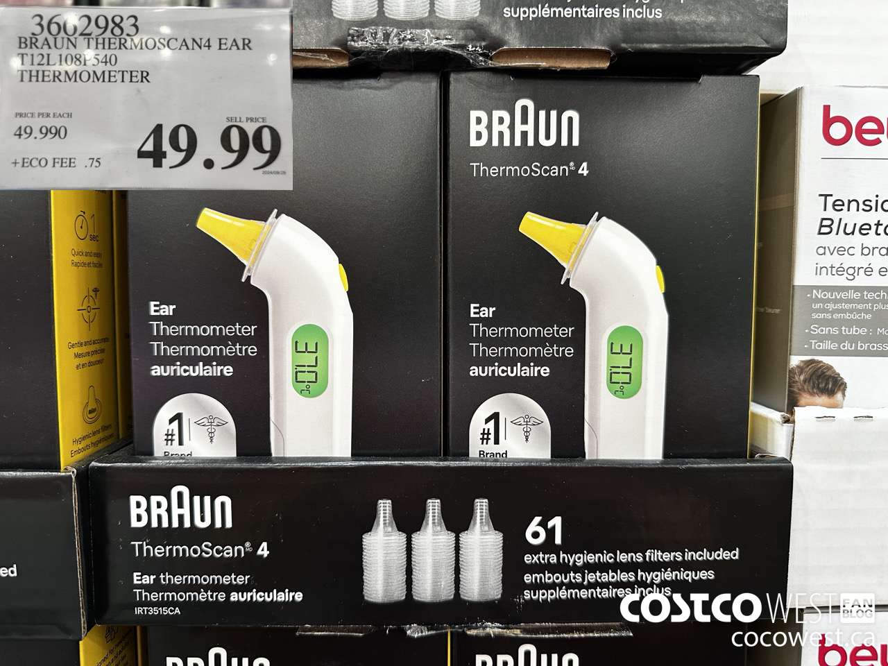 3662983 BRAUN THERMOSCAN4 EAR T12108P540 THERMOMETER $49.99