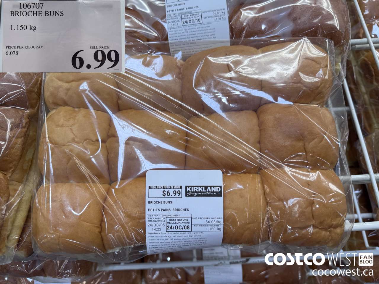 106707 BRIOCHE BUNS 1.150 kg $6.99