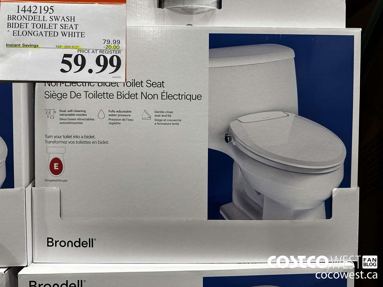 1442195 BRONDELL SWASH BIDET TOILET SEAT ELONGATED WHITE ($20.00 INSTANT SAVINGS EXPIRES ON 2024-10-27) $59.99