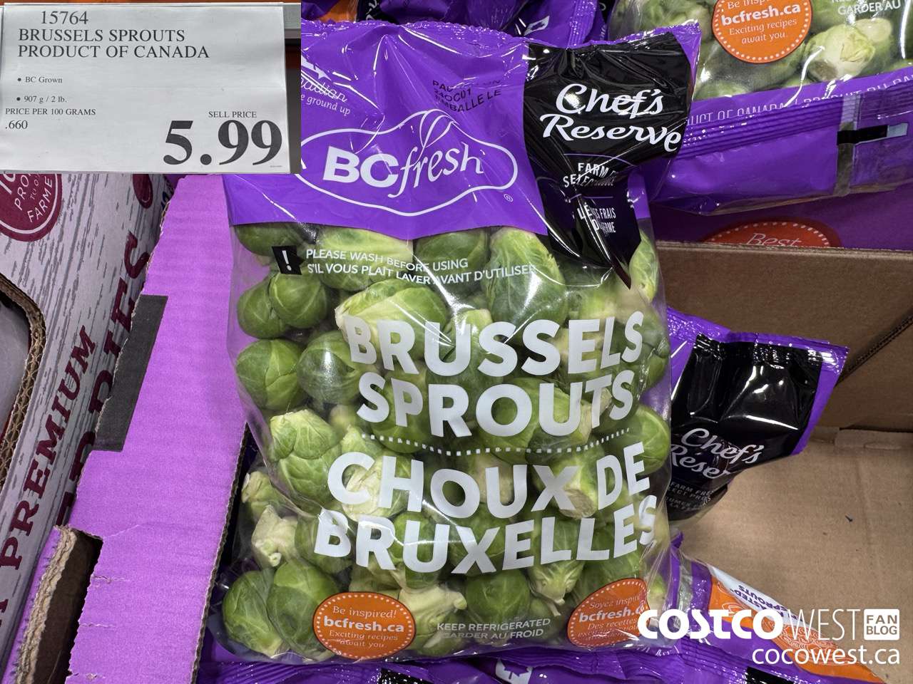15764 BRUSSELS SPROUTS PRODUCT OF CANADA $5.99