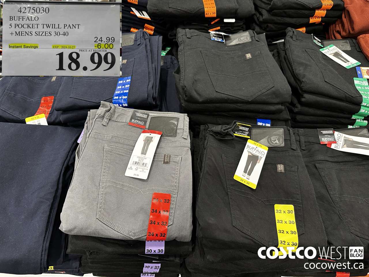 4275030 BUFFALO 5 POCKET TWILL PANT MENS SIZES 30-40 ($6.00 INSTANT SAVINGS EXPIRES ON 2024-10-27) $18.99