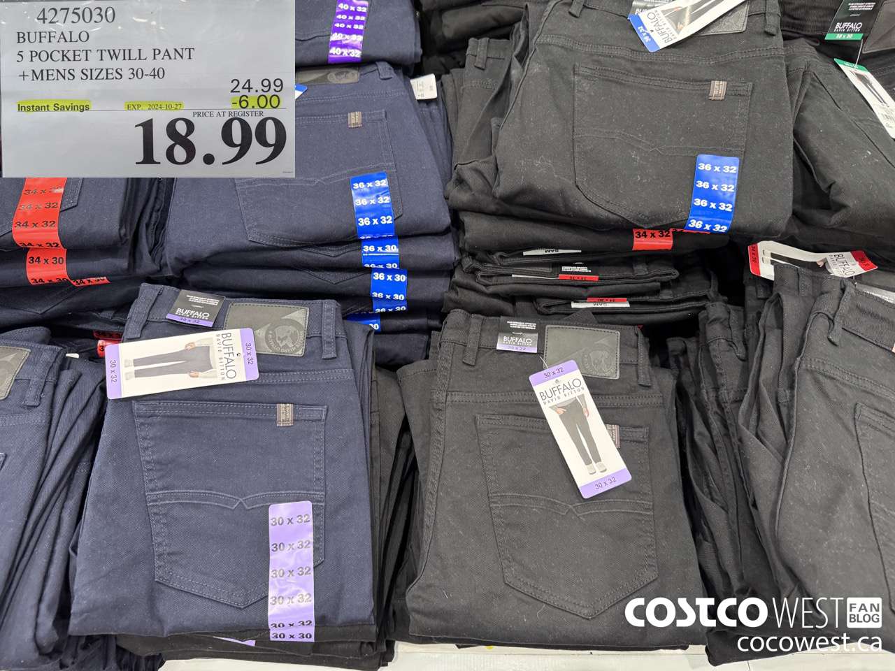 4275030 BUFFALO 5 POCKET TWILL PANT MENS SIZES 30-40 ($6.00 INSTANT SAVINGS EXPIRES ON 2024-10-27) $18.99
