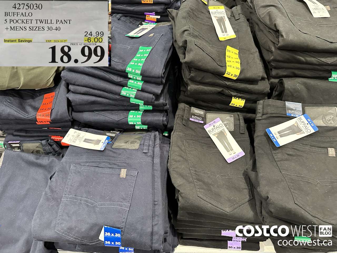 4275030 BUFFALO 5 POCKET TWILL PANT MENS SIZES 30-40 ($6.00 INSTANT SAVINGS EXPIRES ON 2024-10-27) $18.99