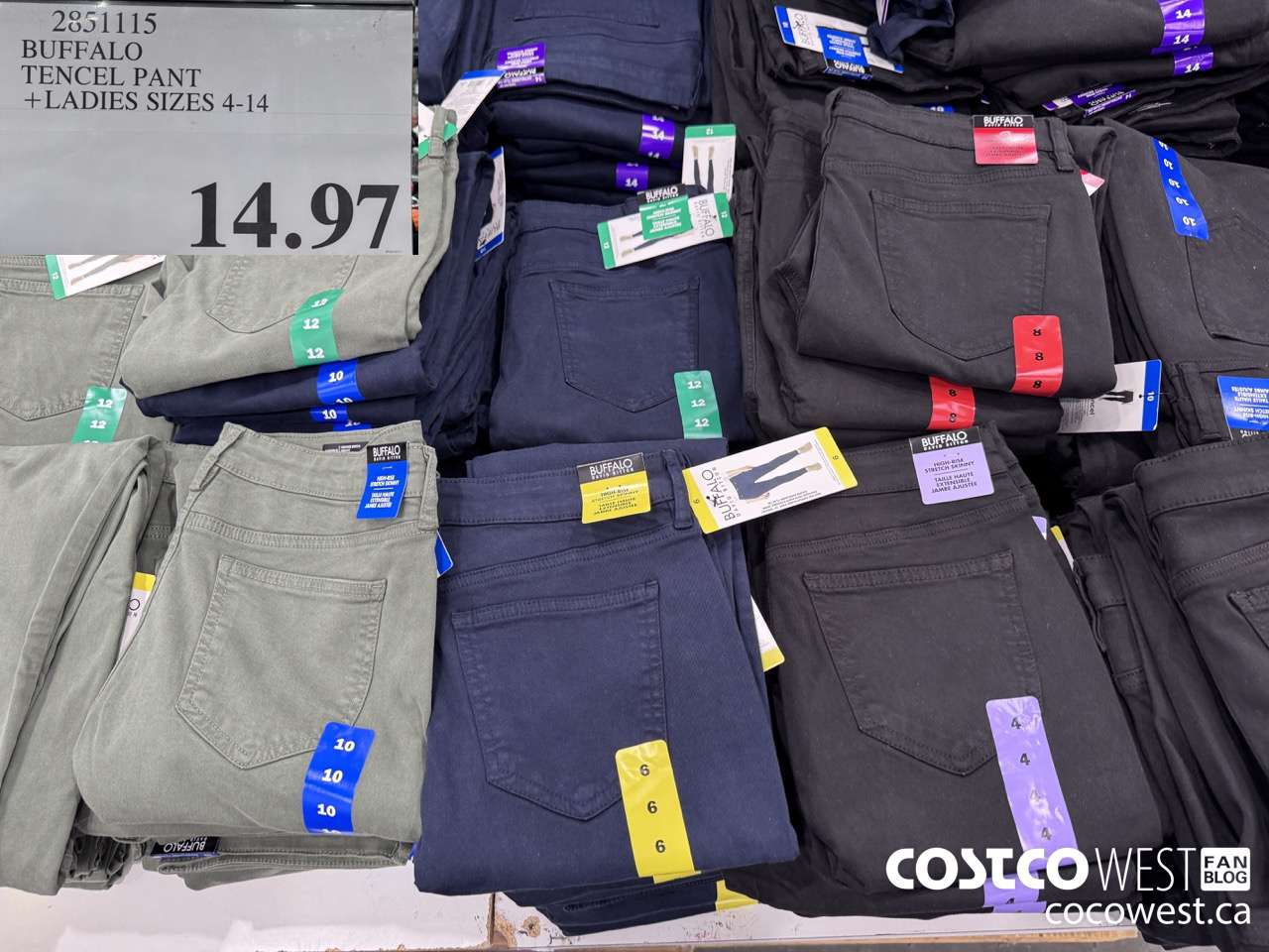 2851115 BUFFALO TENCEL PANT LADIES SIZES 4-14 $14.97
