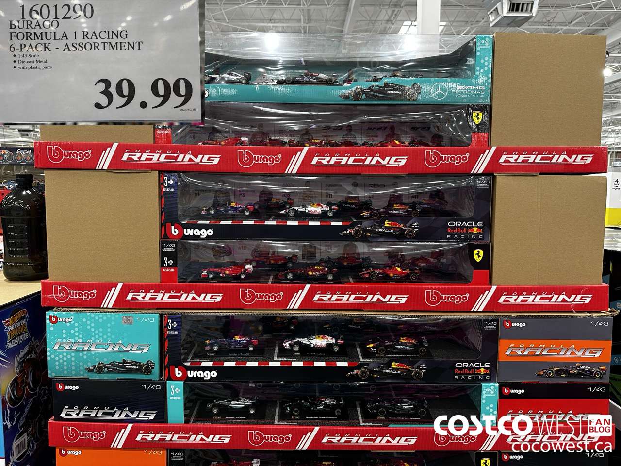 1601290 BURAGO FORMULA 1 RACING 6-PACK ASSORTMENT $39.99