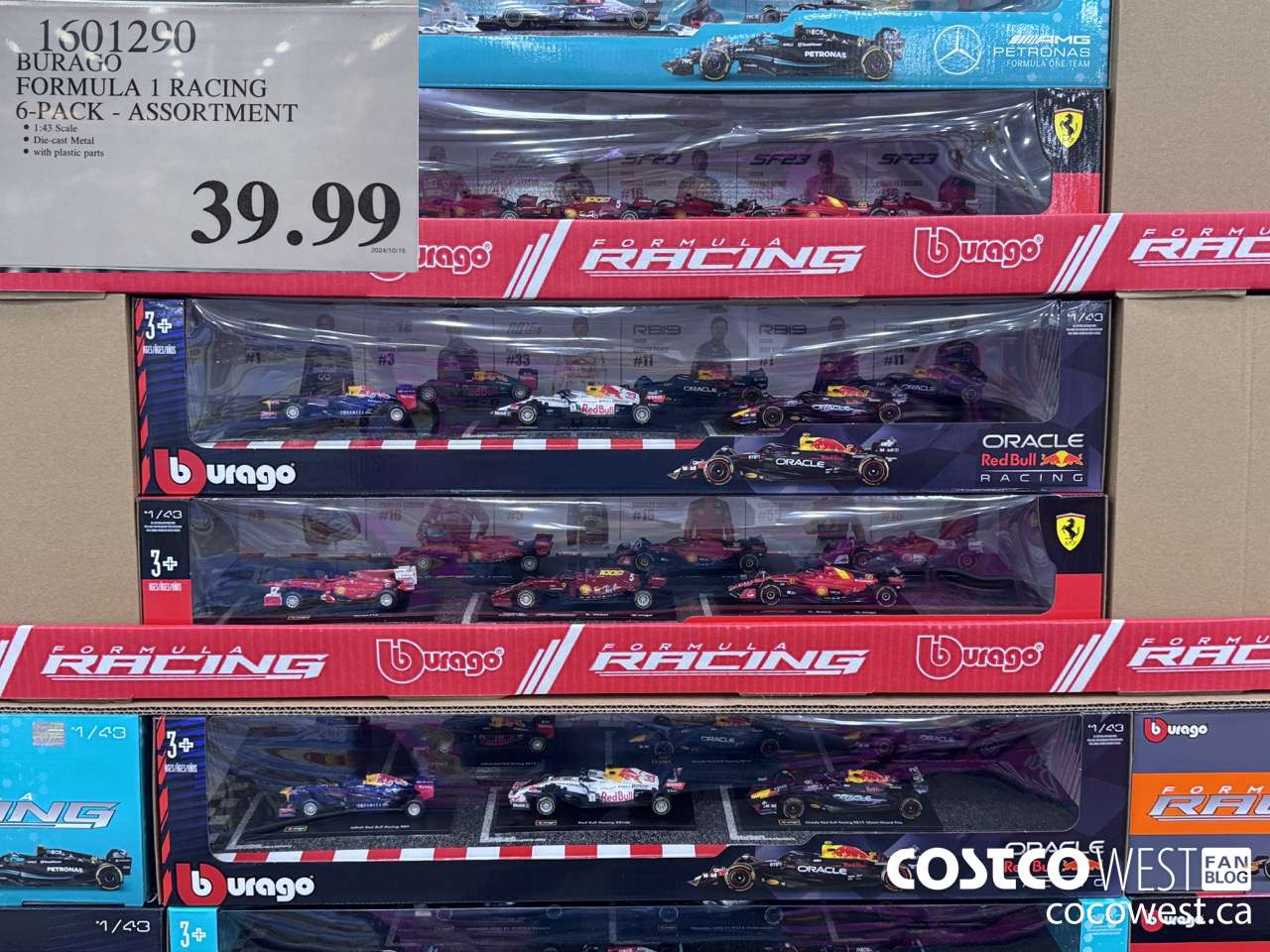1601290 BURAGO FORMULA 1 RACING 6-PACK ASSORTMENT $39.99