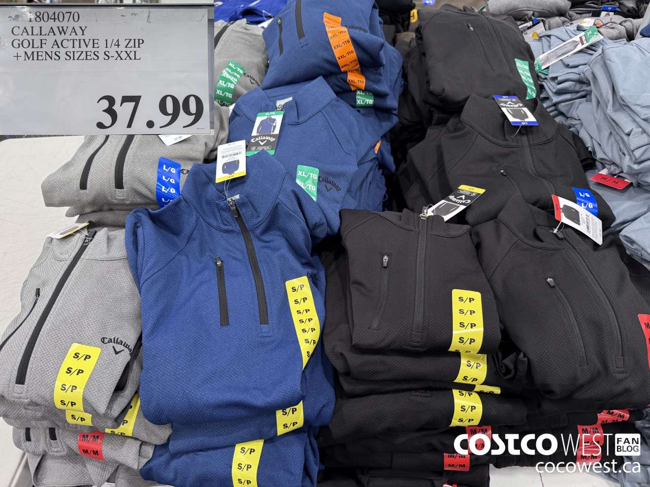 1804070 CALLAWAY GOLF ACTIVE 1/4 ZIP MENS SIZES S-XXL $37.99