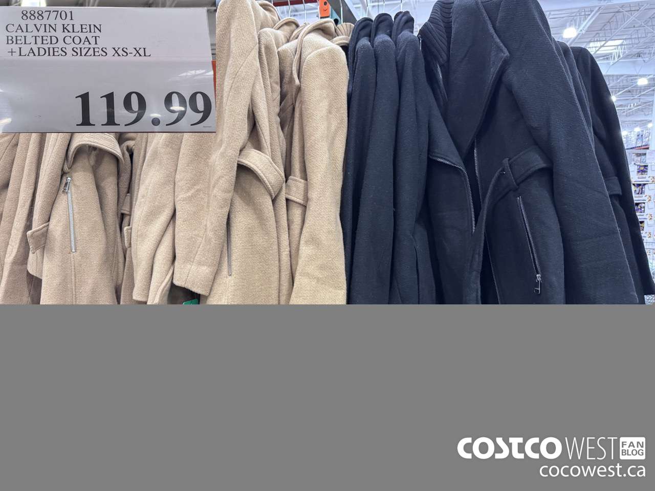 8887701 CALVIN KLEIN BELTED COAT LADIES SIZES XS-XL $119.99