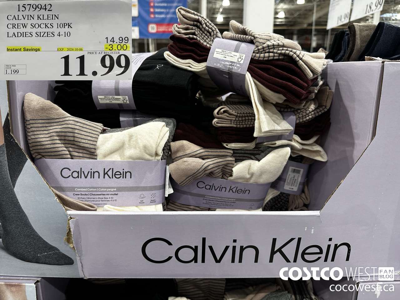 1579942 CALVIN KLEIN CREW SOCK 10PK LADIES SIZES 4-10 ($3.00 INSTANT SAVINGS EXPIRES ON 2024-10-06) $11.99