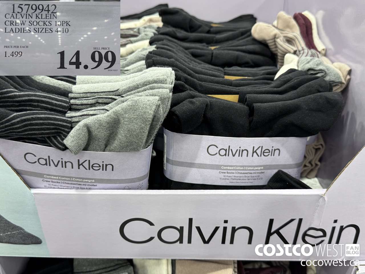 1579942 CALVIN KLEIN CREW SOCK 10PK LADIES SIZES 4-10 $14.99