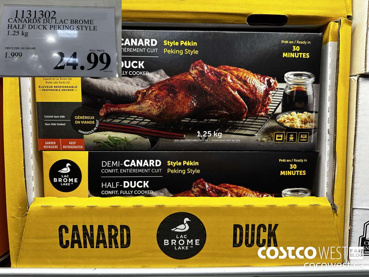 1131302 CANARDS DU LAC BROME HALF DUCK PEKING STYLE 1.25KG $24.99