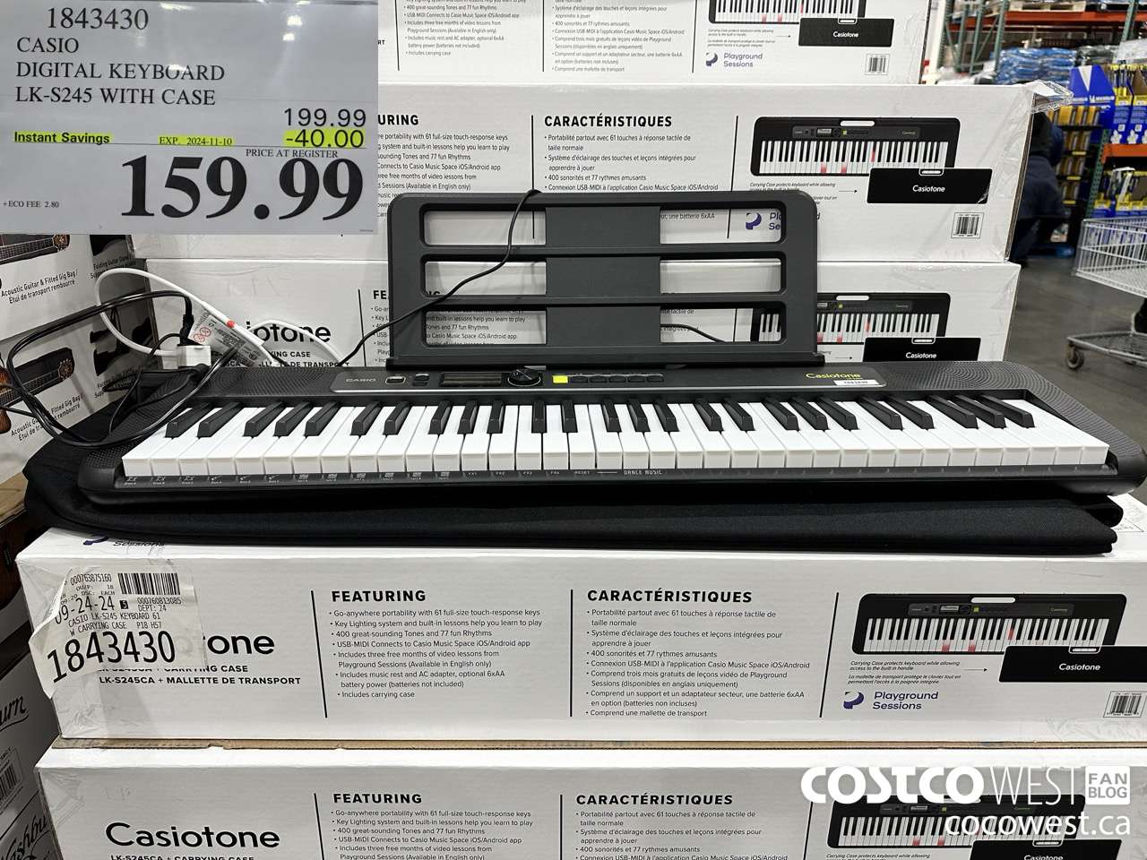 1843430 CASIO DIGITAL KEYBOARD LK-S245 WITH CASE ($40.00 INSTANT SAVINGS EXPIRES ON 2024-11-10) $159.99