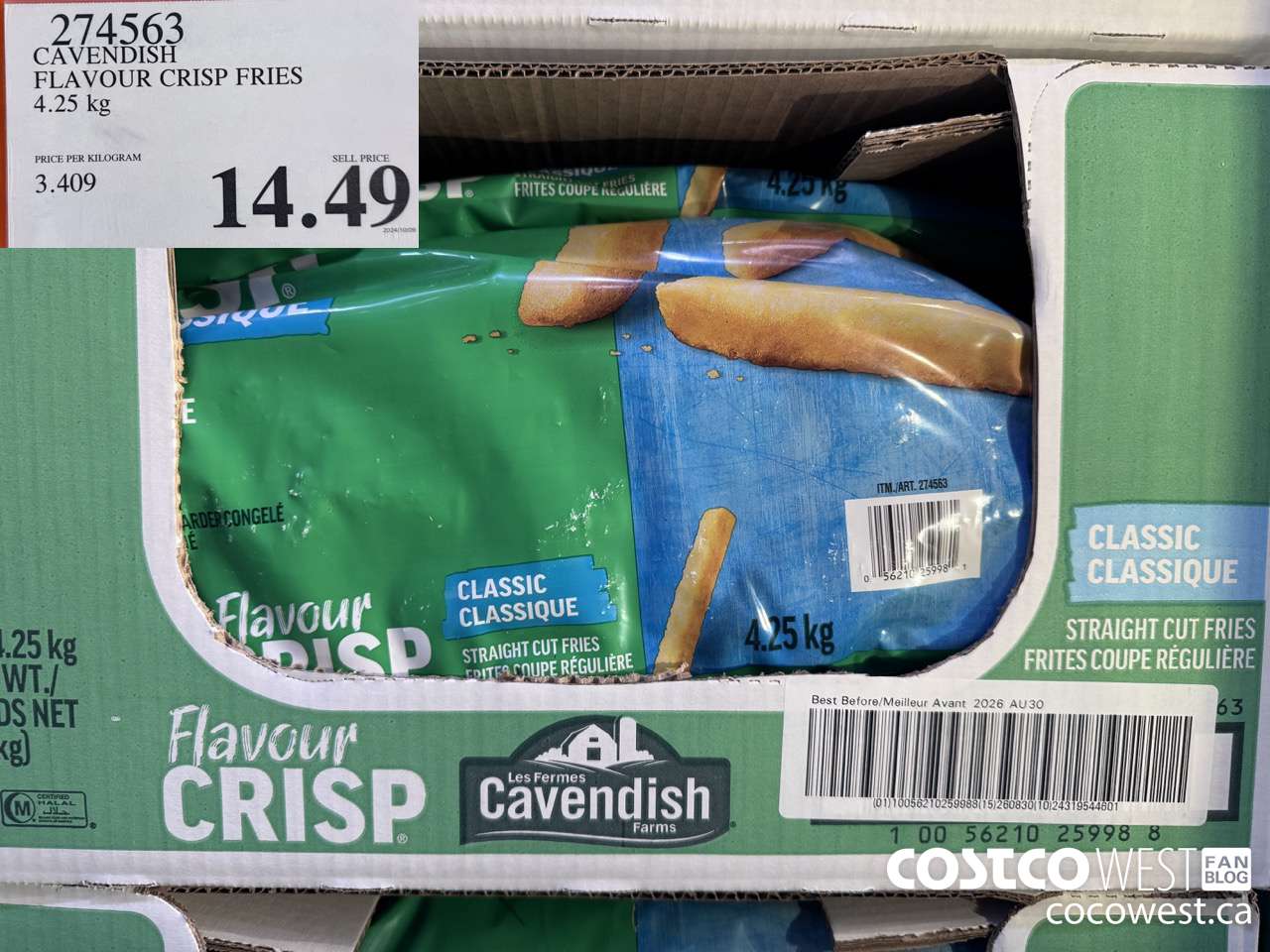 274563 CAVENDISH FLAVOUR CRISP FRIES 4.25 KG $14.49