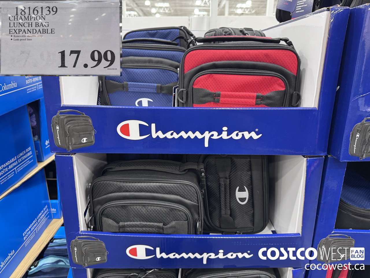 1816139 CHAMPION LUNCH BAG EXPANDABLE $17.99