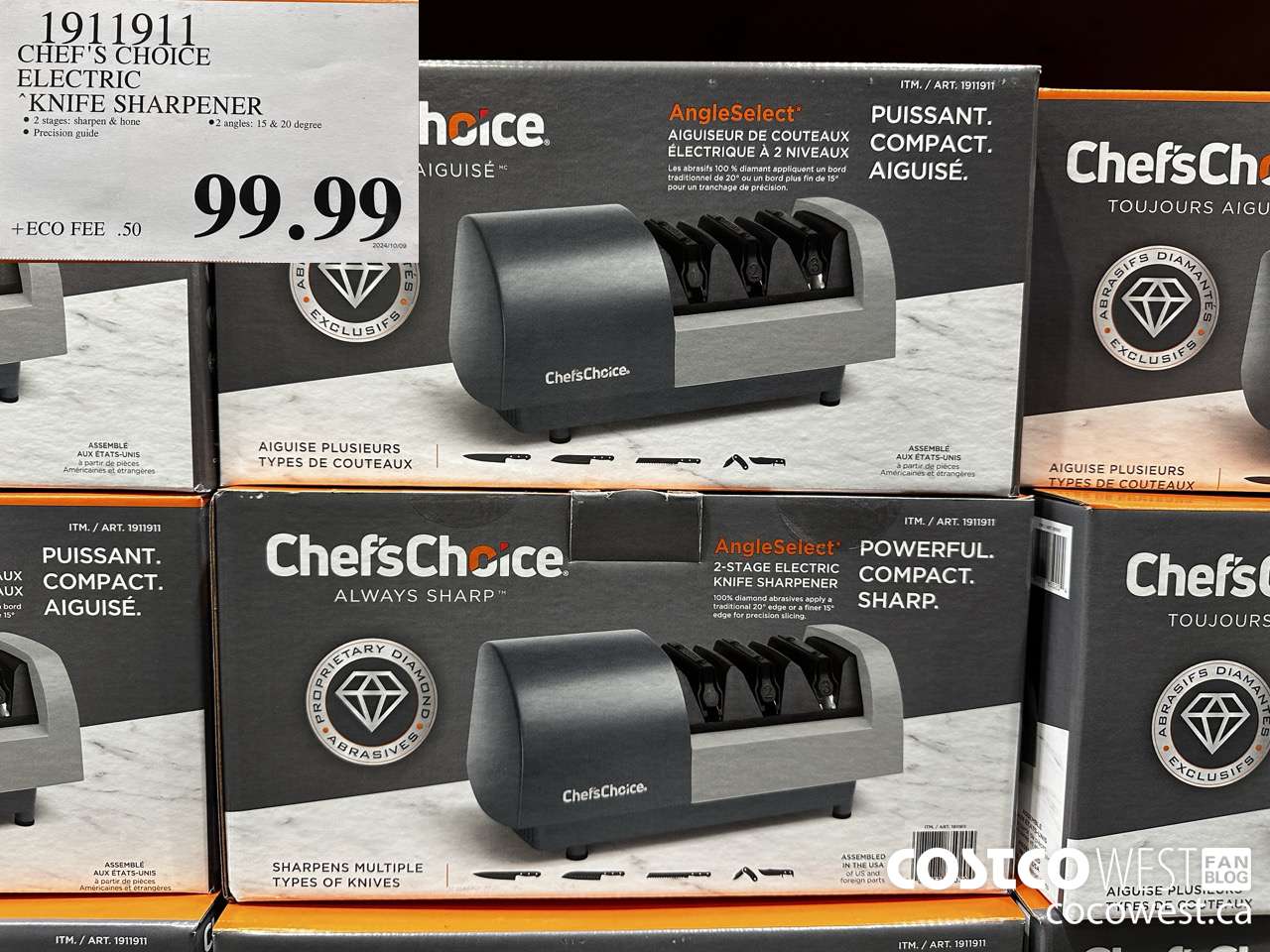 1911911 CHEF'S CHOICE KNIFE SHARPENER $99.99
