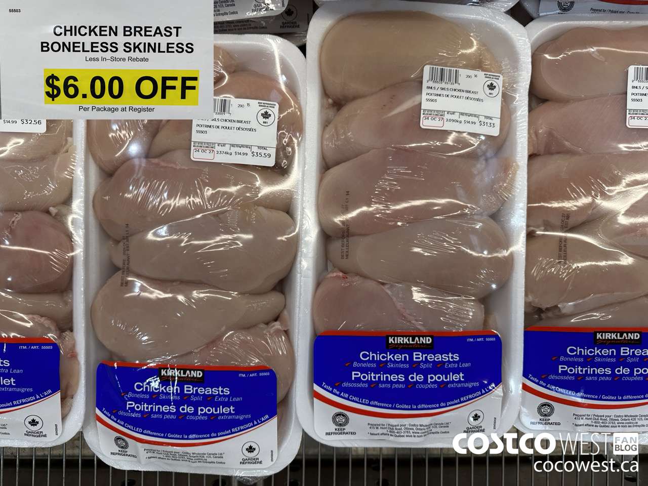 55503 CHICKEN BREASTS BONELESS SKINLESS ($6.00 INSTANT SAVINGS)