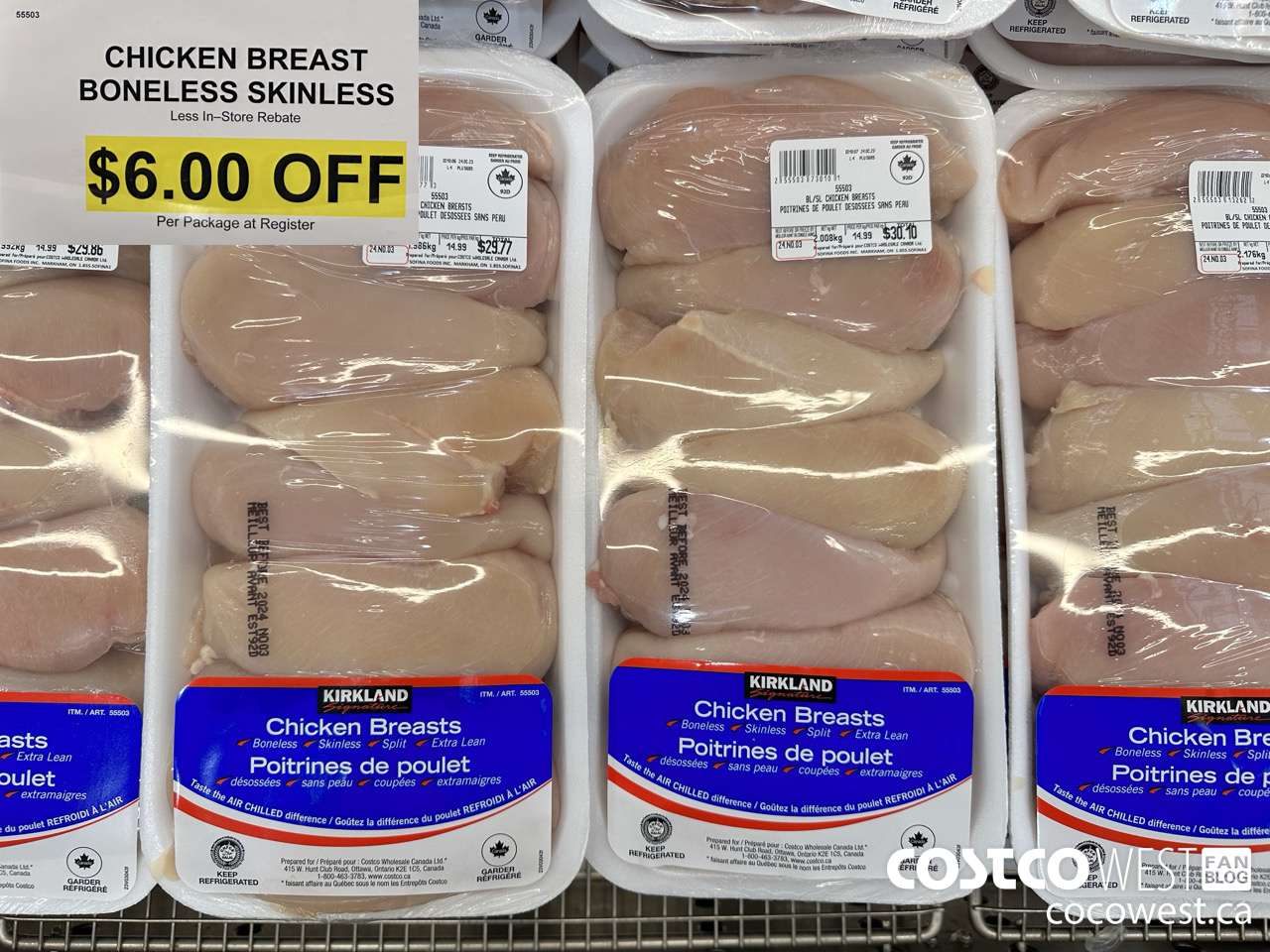 55503 CHICKEN BREASTS BONELESS SKINLESS ($6.00 INSTANT SAVINGS)