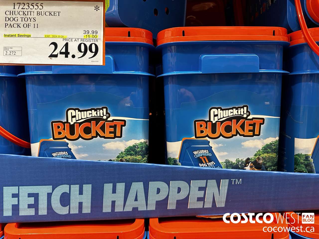 1723555 CHUCK-IT BUCKET DOG TOYS PACK OF 11 ($15.00 INSTANT SAVINGS EXPIRES ON 2024-10-20) $24.99