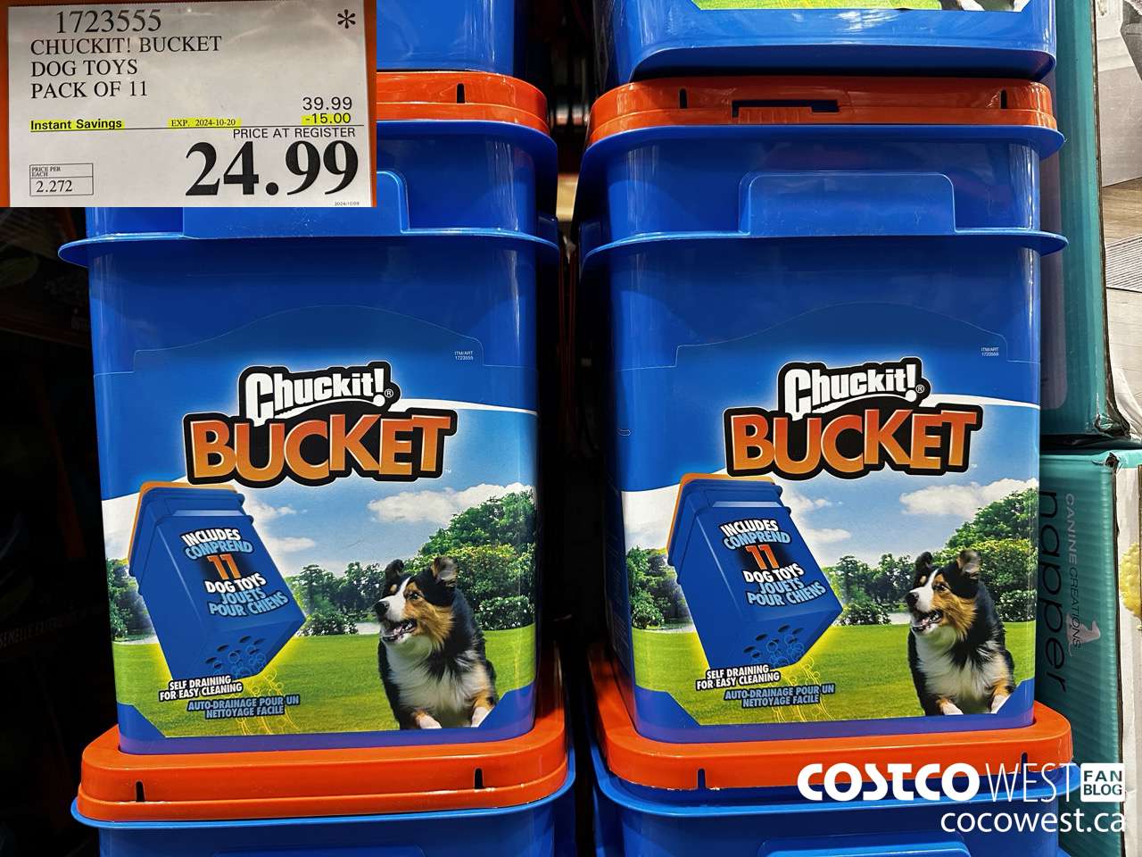 1723555 CHUCK-IT BUCKET DOG TOYS PACK OF 11 ($15.00 INSTANT SAVINGS EXPIRES ON 2024-10-20) $24.99
