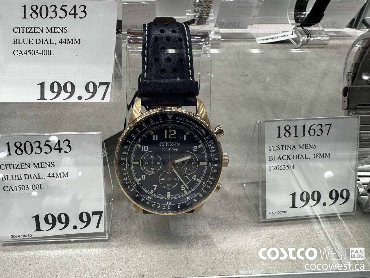 1803543 CITIZEN MENS BLUE DIAL, 44MM CA4503-00L $199.97