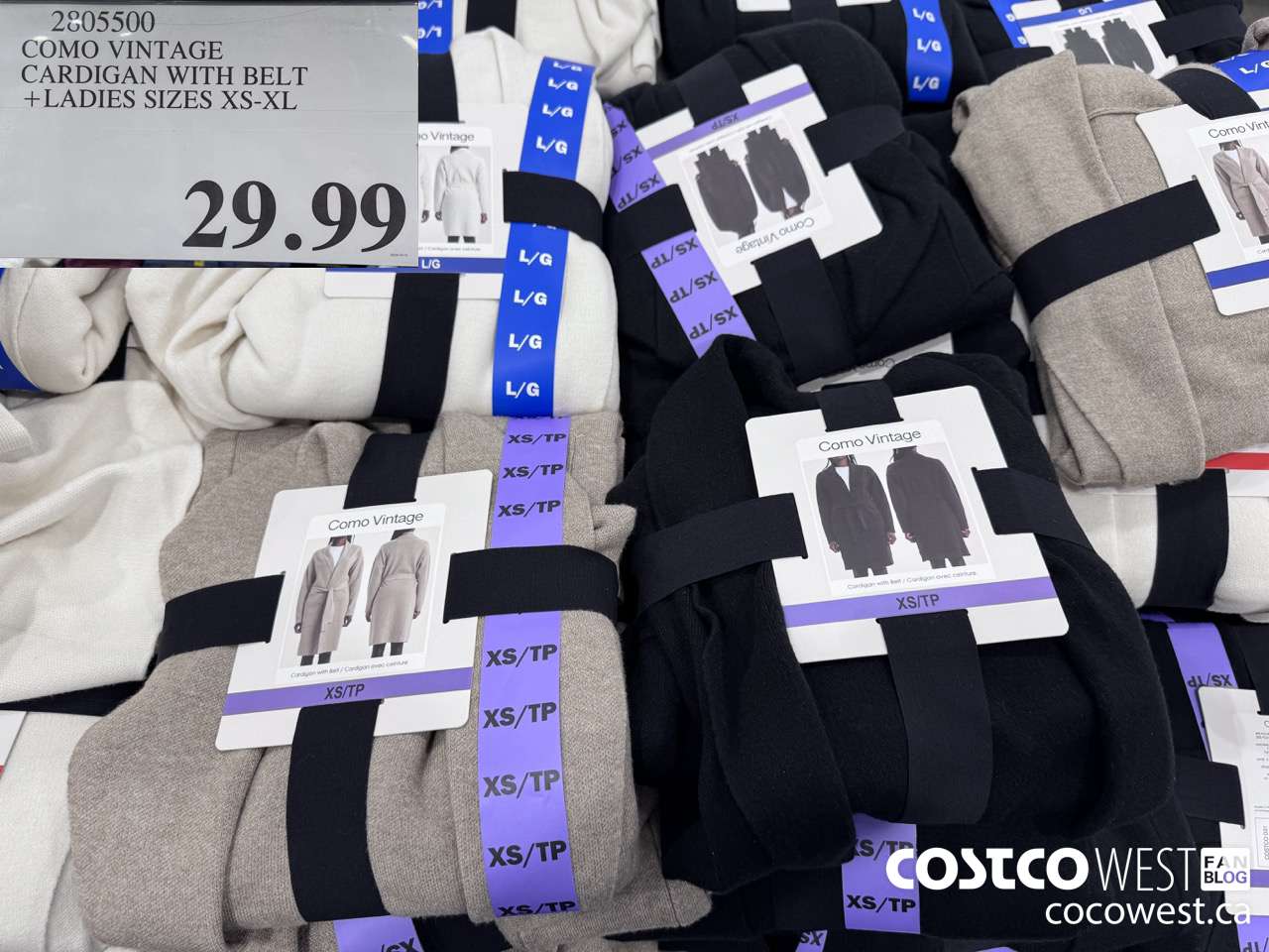 2805500 COMO VINTAGE CARDIGAN WITH BELT LADIES SIZES XS-XL $29.99