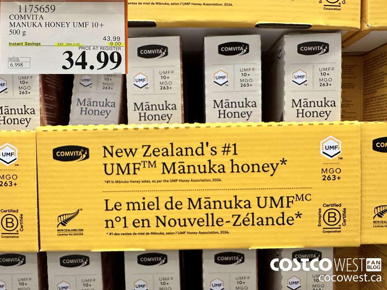 1175659 COMVITA MANUKA HONEY UMF 10+ 500 G ($9.00 INSTANT SAVINGS EXPIRES ON 2024-11-03) $34.99