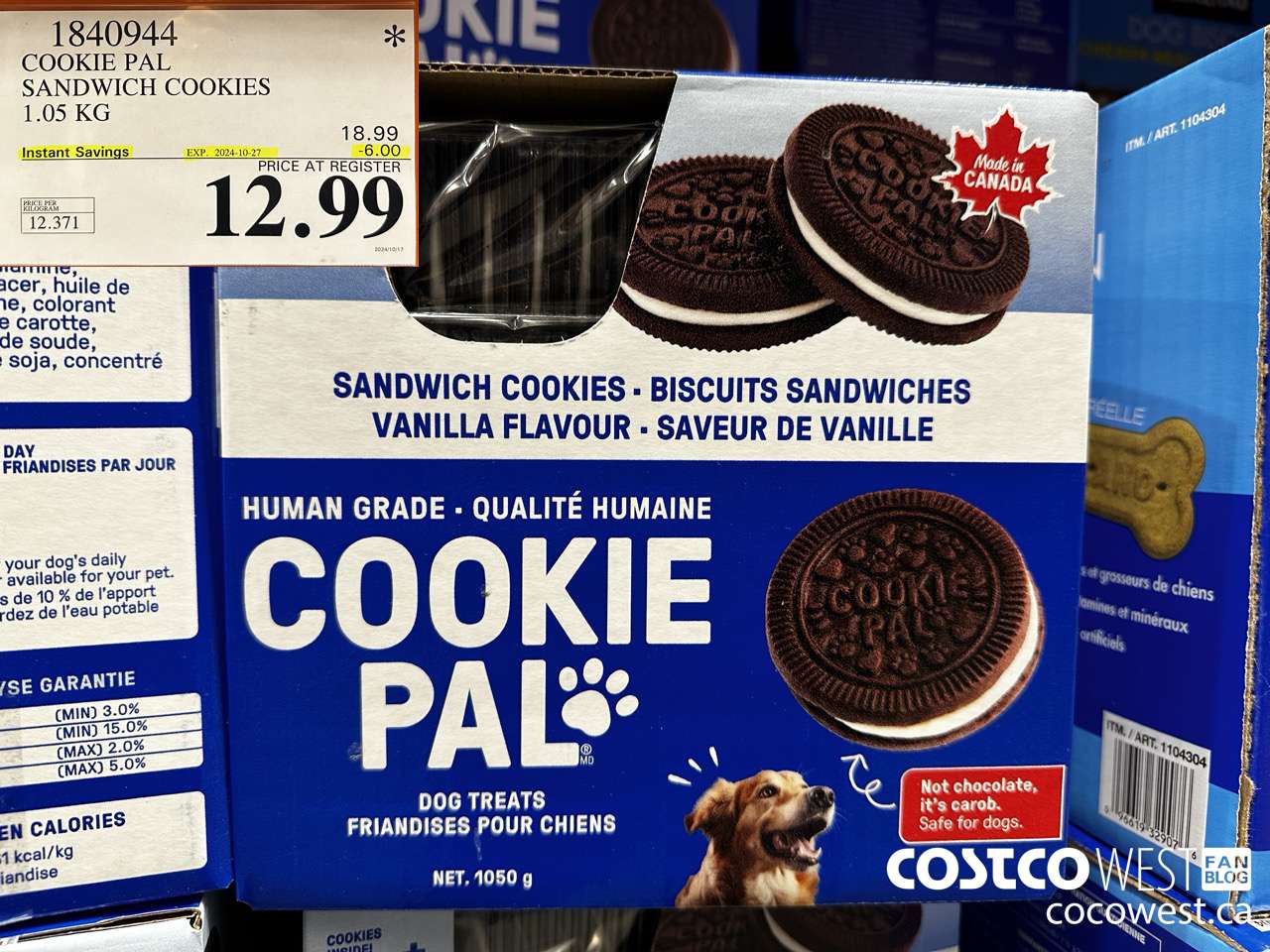 1840944 COOKIE PAL SANDWICH COOKIES 1.05 KG ($6.00 INSTANT SAVINGS EXPIRES ON 2024-10-27) $12.99