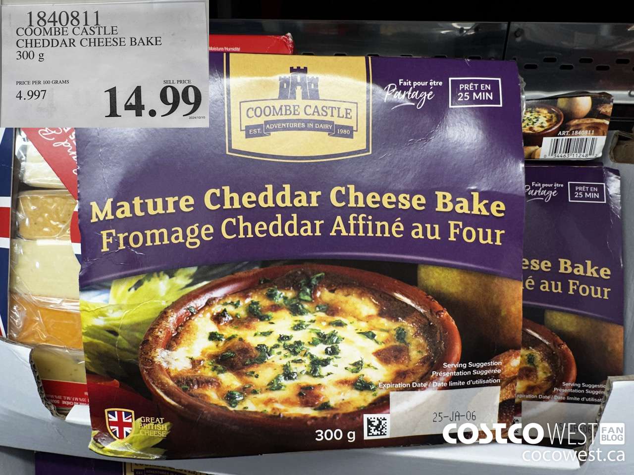 1840811 COOMBE CASTLE CHEDDARE CHEESE BAKE $14.99