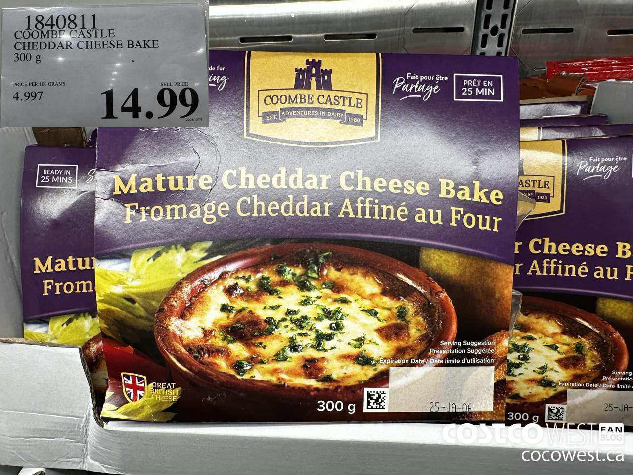 1840811 COOMBE CASTLE CHEDDARE CHEESE BAKE $14.99