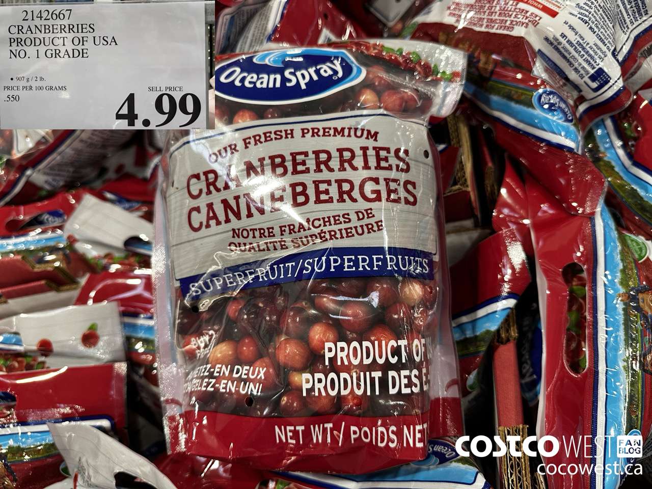 2142667 CRANBERRIES PRODUCT OF USA NO. 1 GRADE $4.99