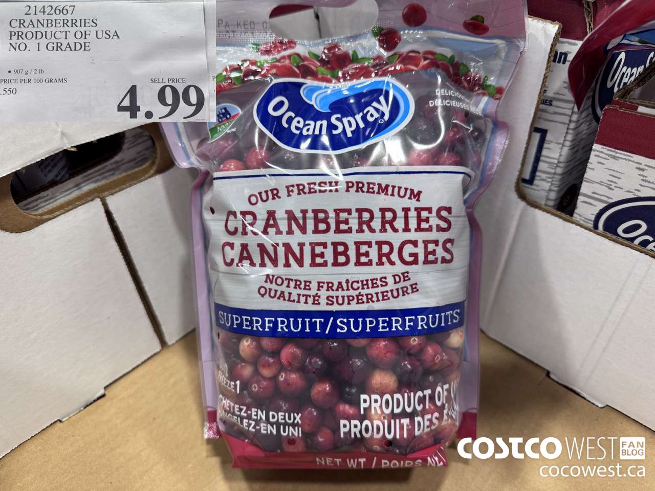 2142667 CRANBERRIES PRODUCT OF USA NO. 1 GRADE $4.99