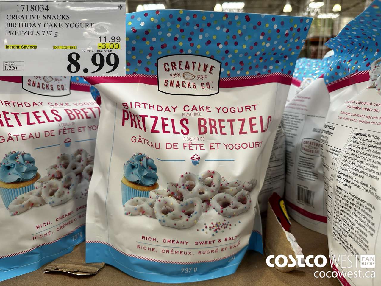 1718034 CREATIVE SNACKS BIRTHDAY CAKE YOGURT PRETZELS 737G ($3.00 INSTANT SAVINGS EXPIRES ON 2024-10-13) $8.99