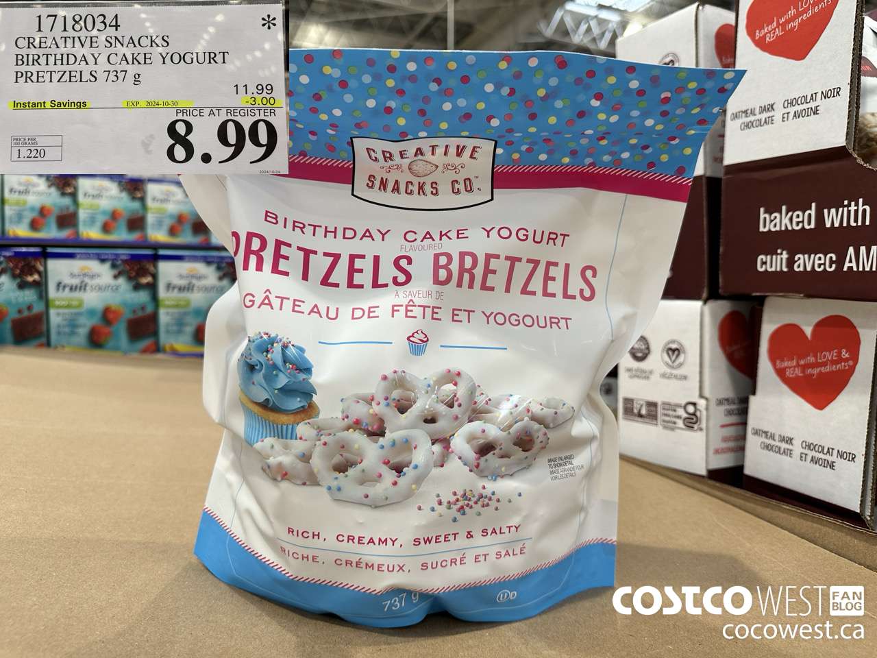 1718034 CREATIVE SNACKS BIRTHDAY CAKE YOGURT PRETZELS 737G ($3.00 INSTANT SAVINGS EXPIRES ON 2024-10-30) $8.99