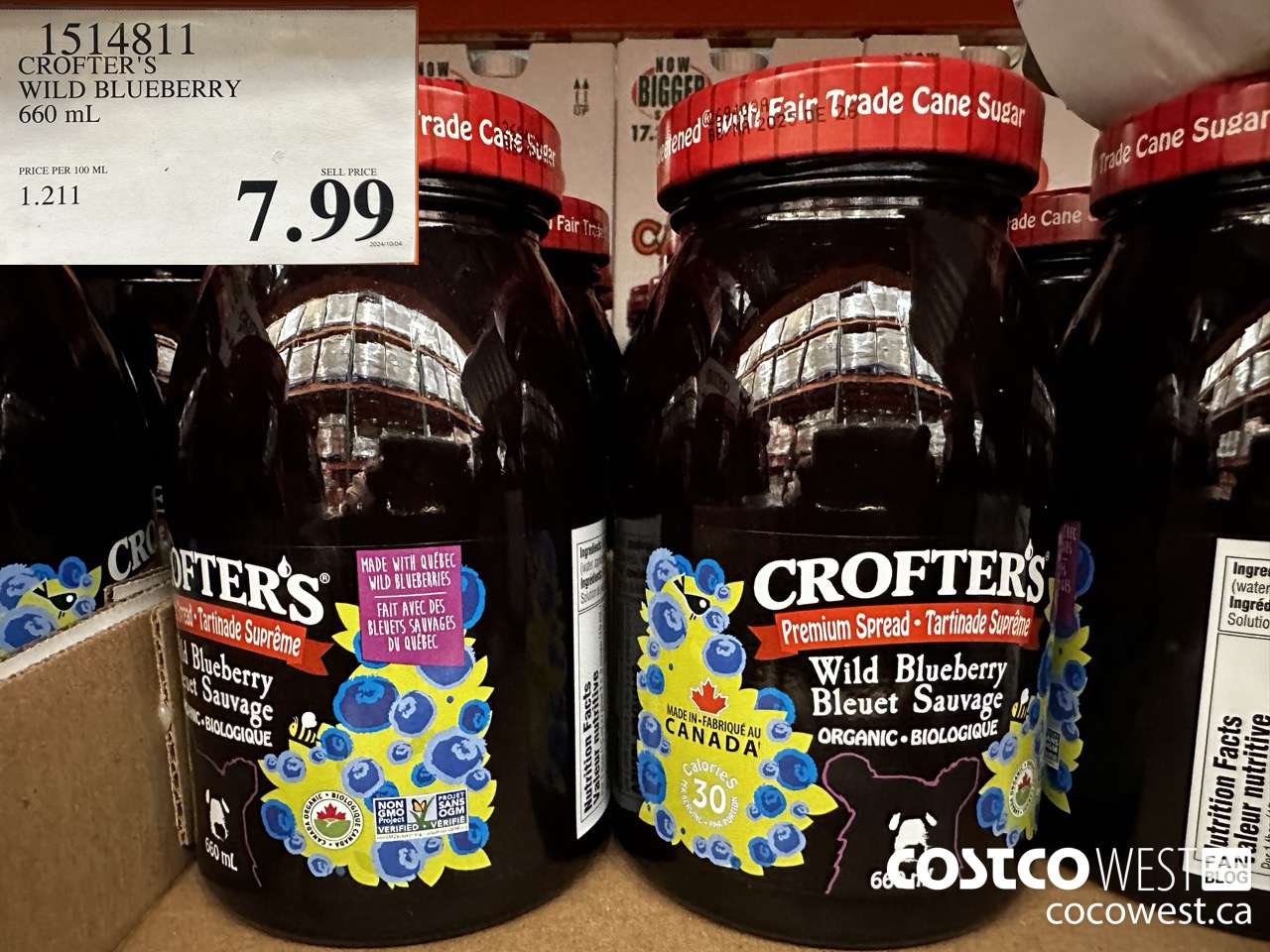 1514811 CROFTER'S ORGANIC WILD BLUEBERRY SPREAD 660 mL $7.99