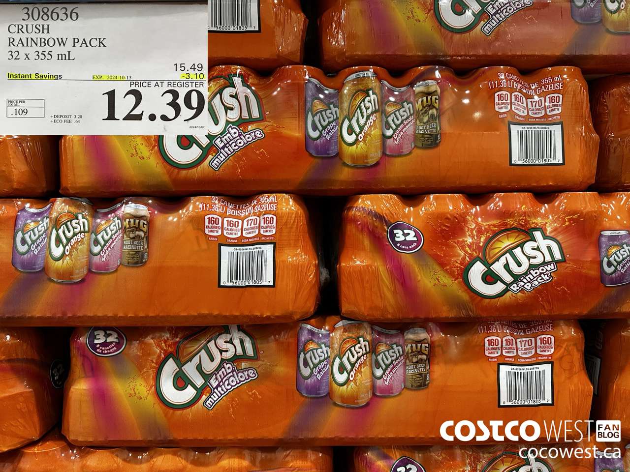 308636 CRUSH RAINBOW PACK 32 X 355 ML ($3.10 INSTANT SAVINGS EXPIRES ON 2024-10-13) $12.39