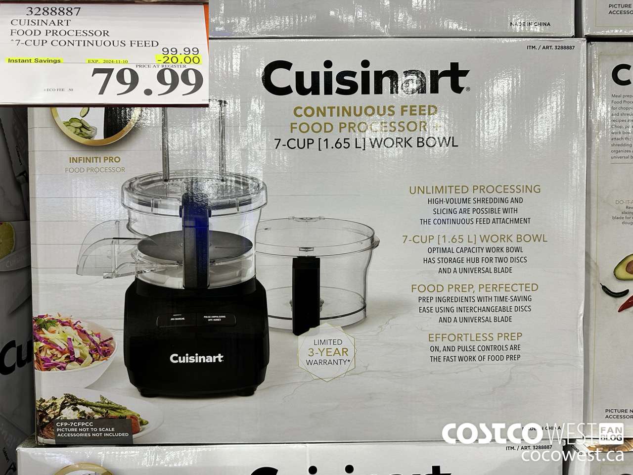 3288887 CUISINART FOOD PROCESSOR 7-CUP CONTINUOUS FEED ($20.00 INSTANT SAVINGS EXPIRES ON 2024-11-10) $79.99