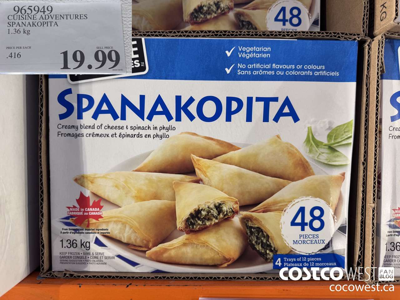 965949 CUISINE ADVENTURES SPANAKOPITA 1.36 kg $19.99