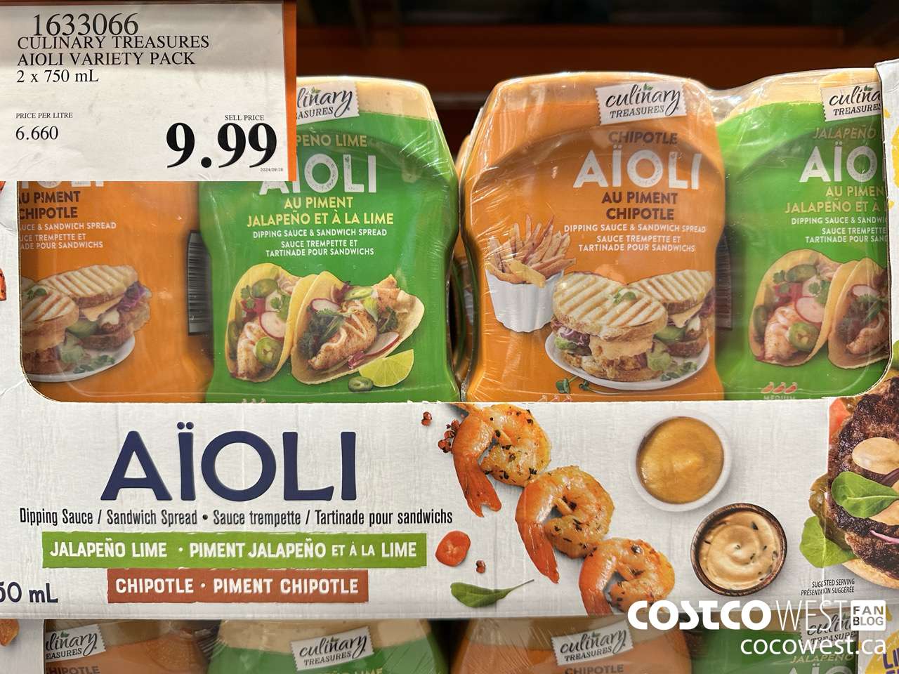 1633066 CULINARY TREASURES AIOLI SAUCE VARIETY PK 2 X 750ML $9.99