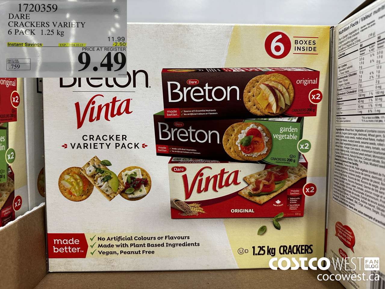 1720359 DARE CRACKERS VARIETY 6 PACK 1.25 KG ($2.50 INSTANT SAVINGS EXPIRES ON 2024-10-13) $9.49