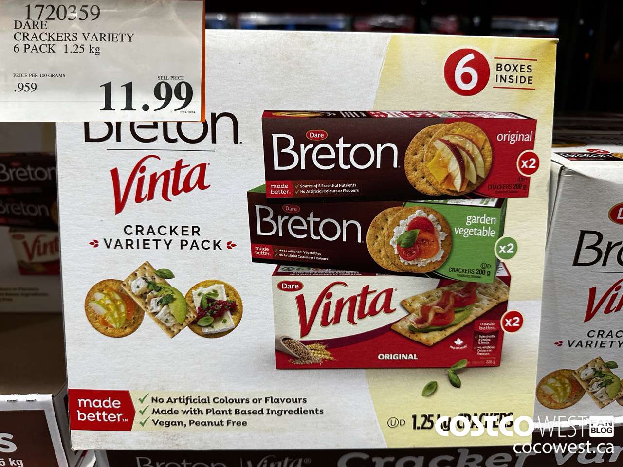 1720359 DARE CRACKERS VARIETY 6 PACK 1.25 KG $11.99