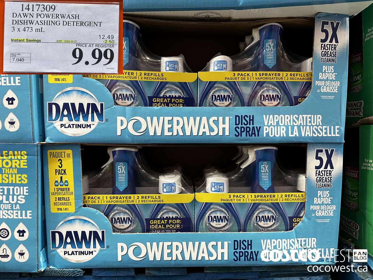 1417309 DAWN POWERWASH DISHWASHING DETERGENT 3 x 473 mL ($2.50 INSTANT SAVINGS EXPIRES ON 2024-10-27) $9.99