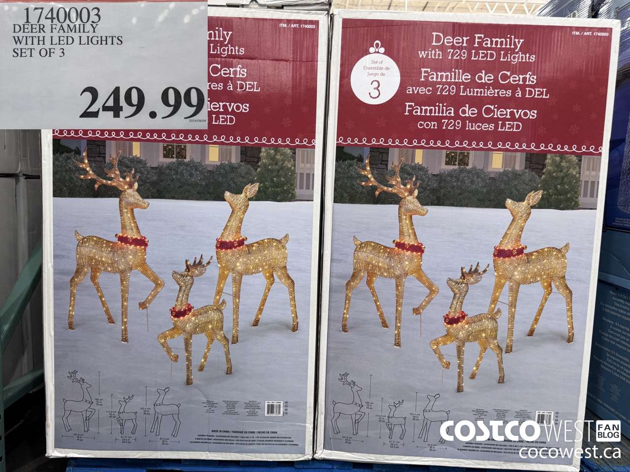 1740003 DEER FAMILY WITH LED LIGHTS SET OF 3 $249.99