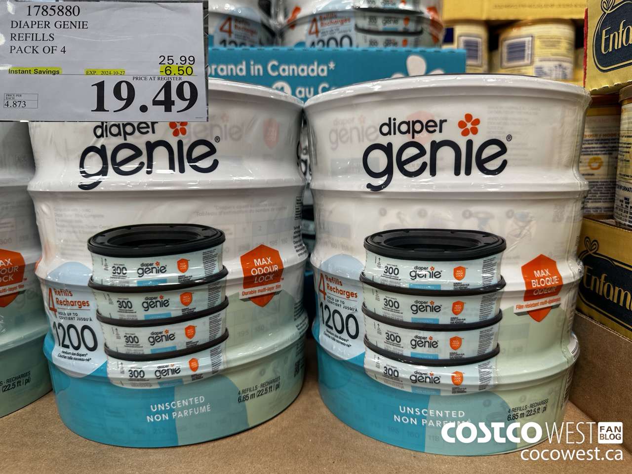 1785880 DIAPER GENIE REFILLS PACK OF 4 ($6.50 INSTANT SAVINGS EXPIRES ON 2024-10-27) $19.49